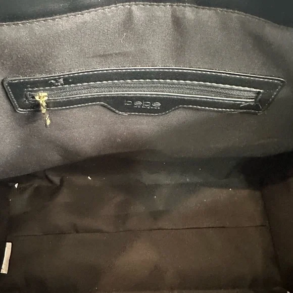 Bebe Beige Tote with Black Logo Straps NWT - Picture 3 of 9